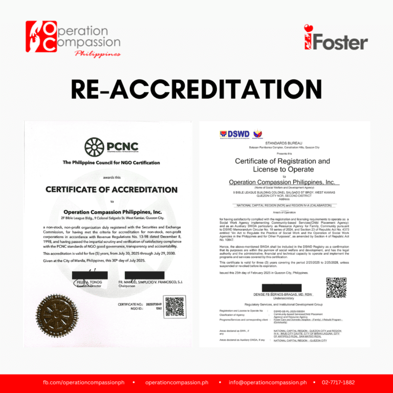 Operation Compassion Philippines Earns Renewed Accreditations from DSWD, PCNC